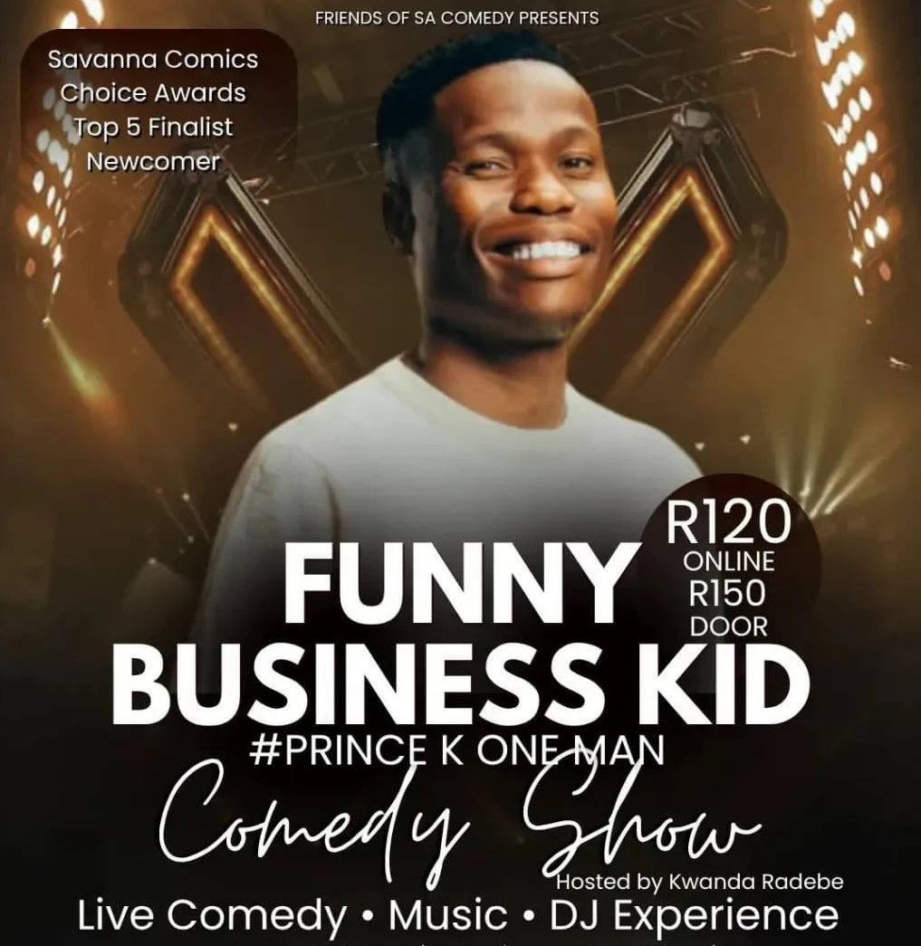 Prince K brings Funny Business Kid to Durban&rsquo;s Seabrooke Theatre for a night of comedy, music and DJs on Friday, 23 October.