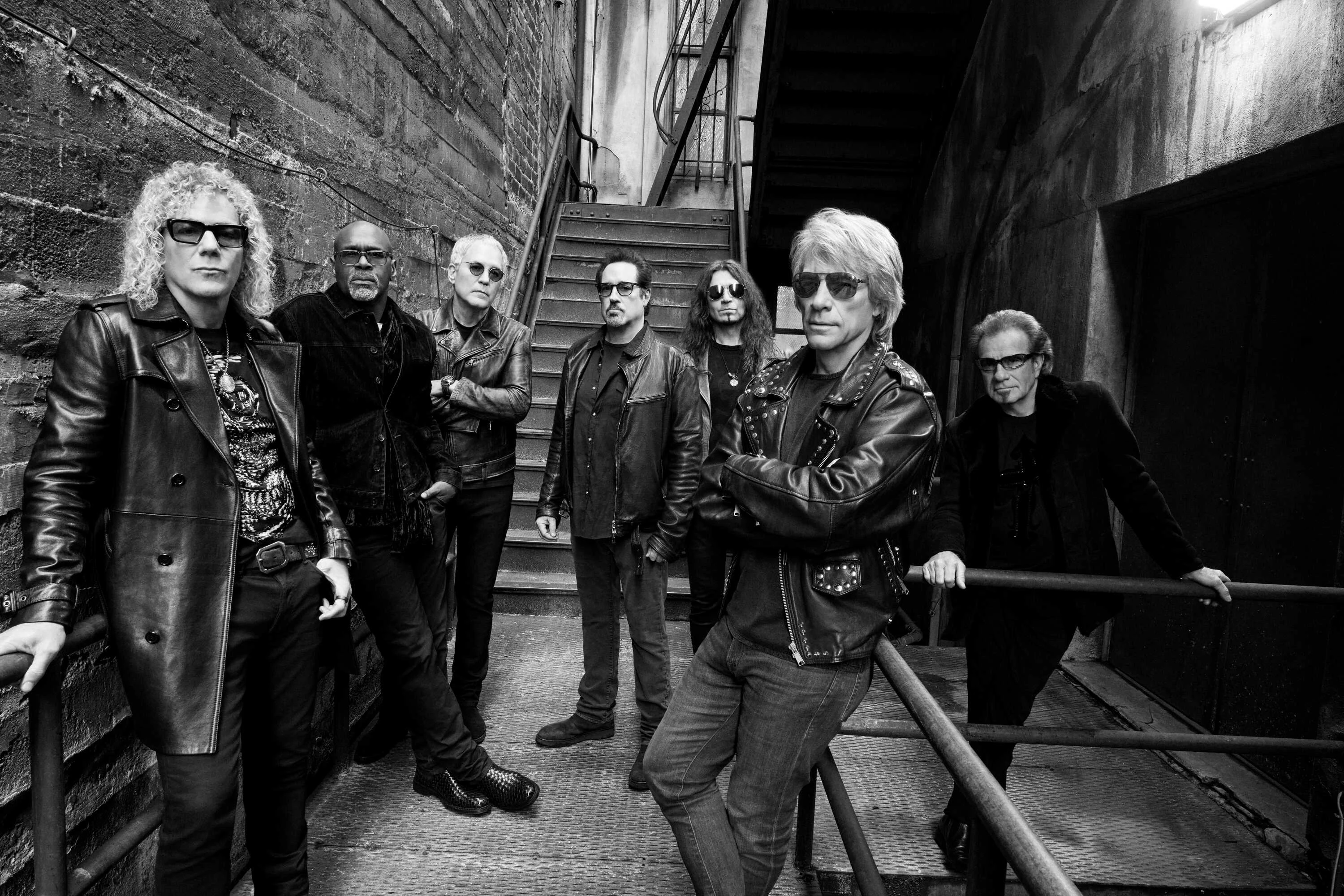 Bon Jovi in black and white