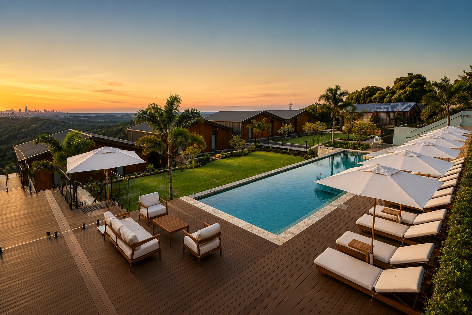 Pool at sunset