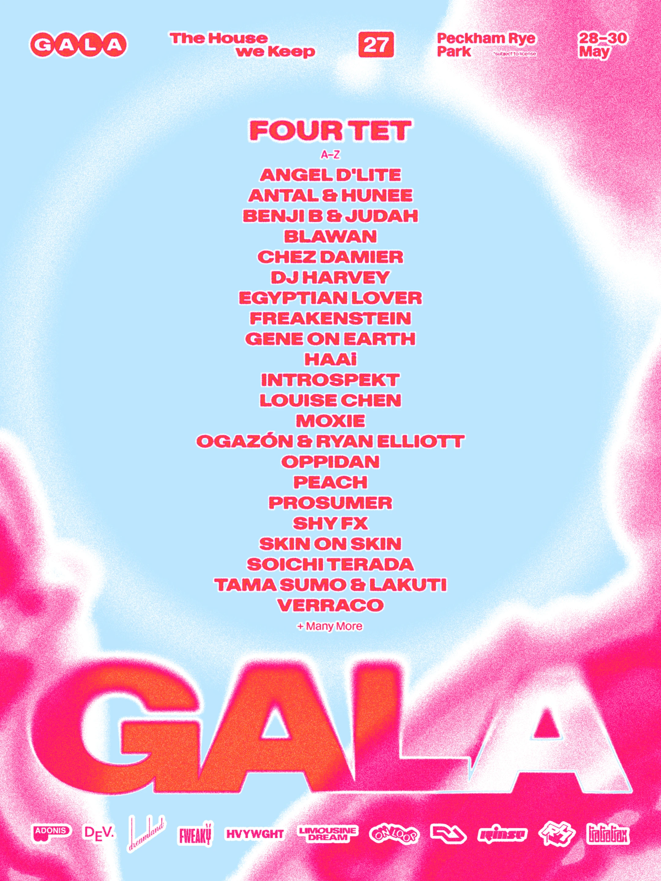 Lineup poster for GALA 2027