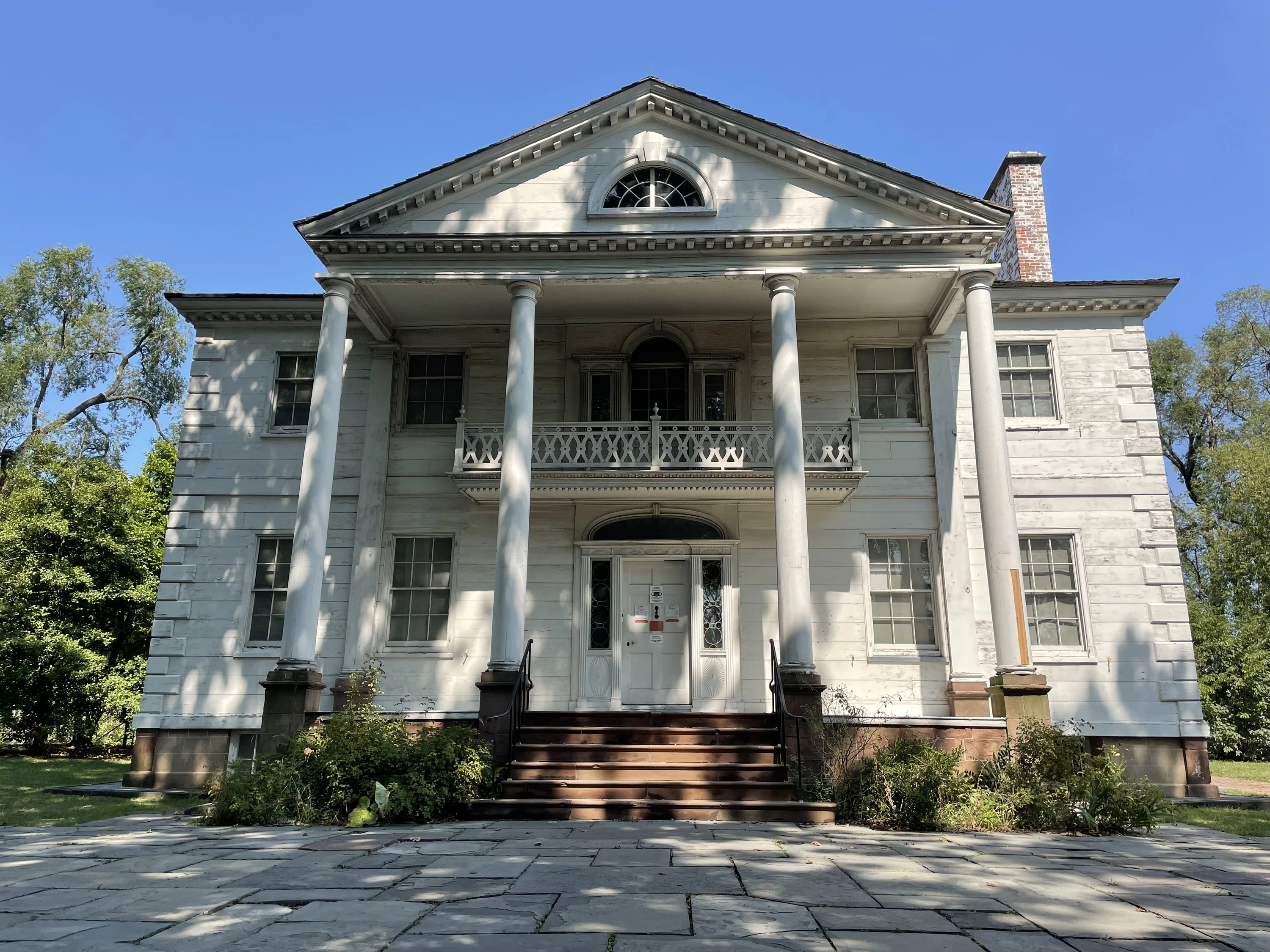 An exterior view of the Morris-Jumel Mansion.