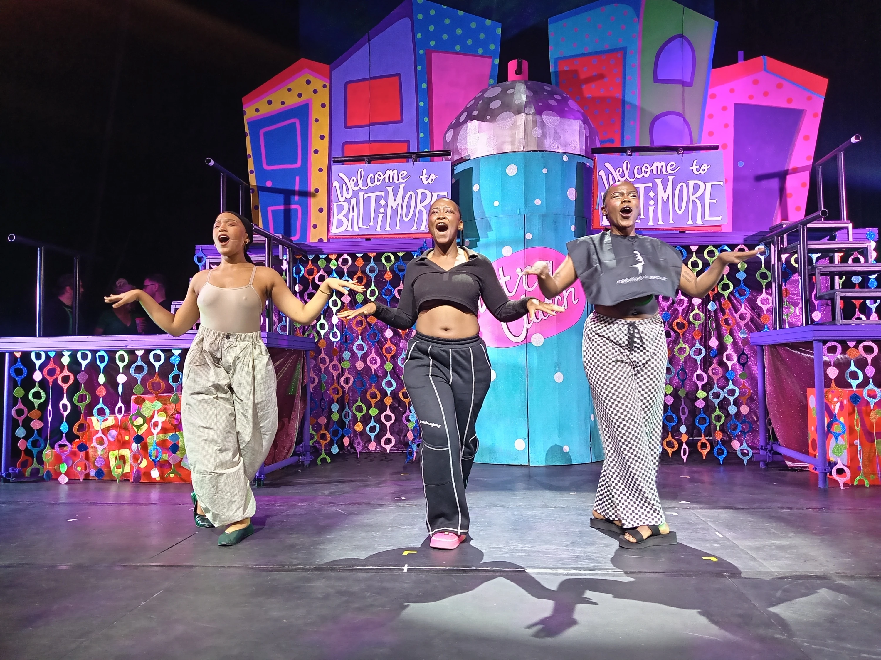 Girls just wanna have fun on the set of Hairspray at the Centurion Teater.