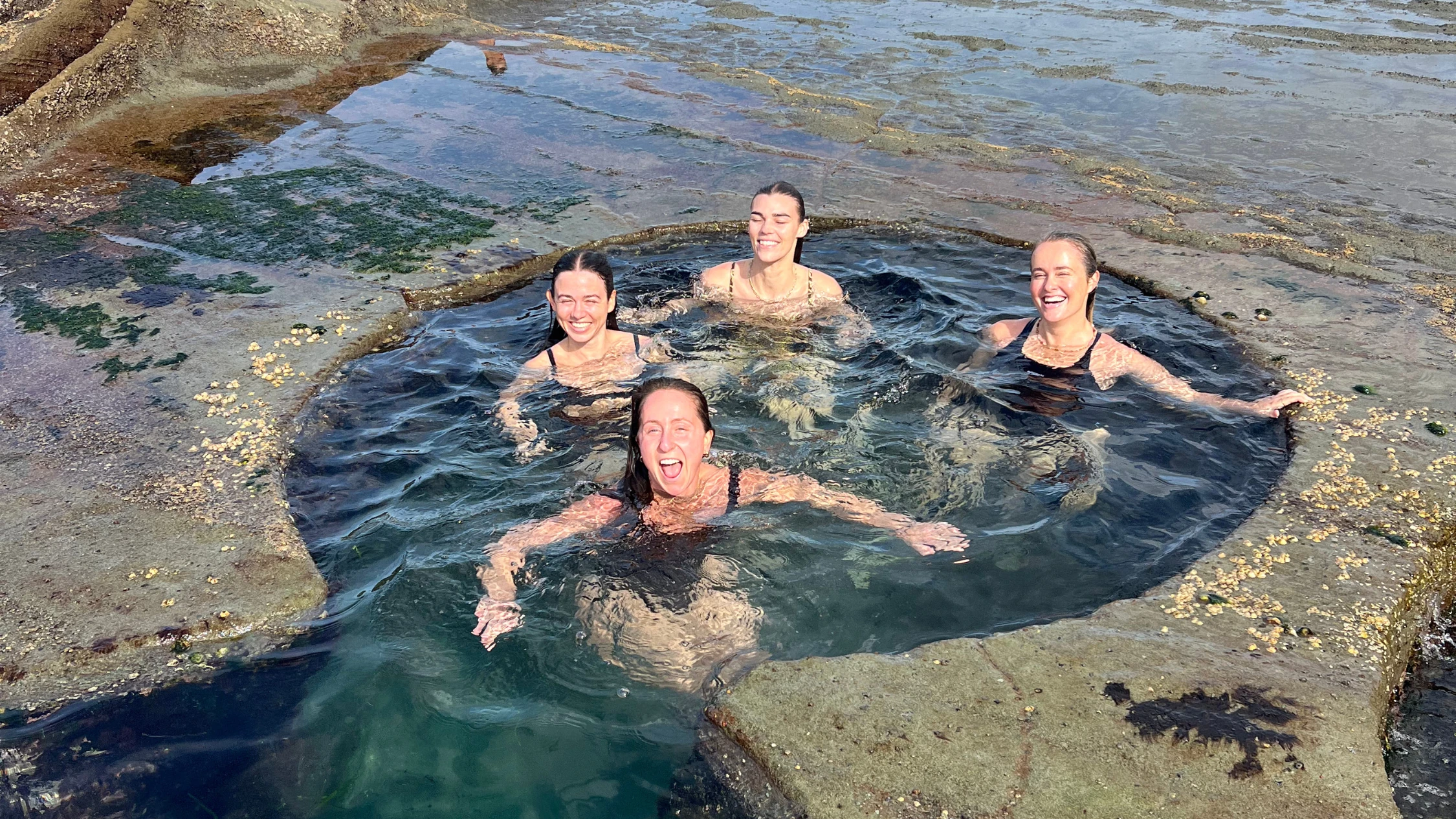 Avril and friends at the Figure Eight Pools