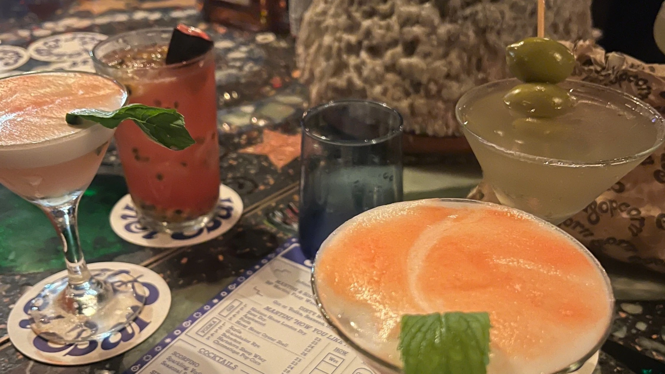 Cocktails and popcorn at Bar Planet