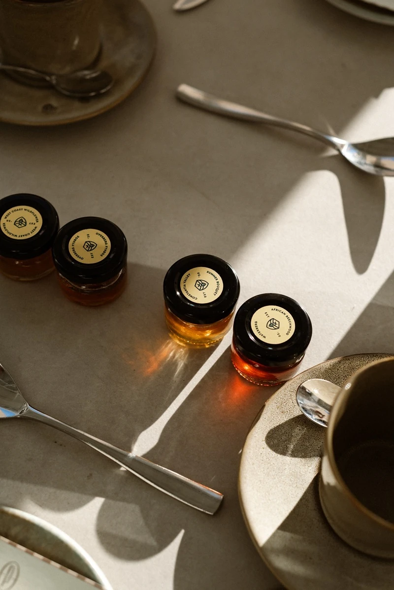 Guests are encouraged to taste the honey. Savour it. Wait for the slow release of layered flavours. 