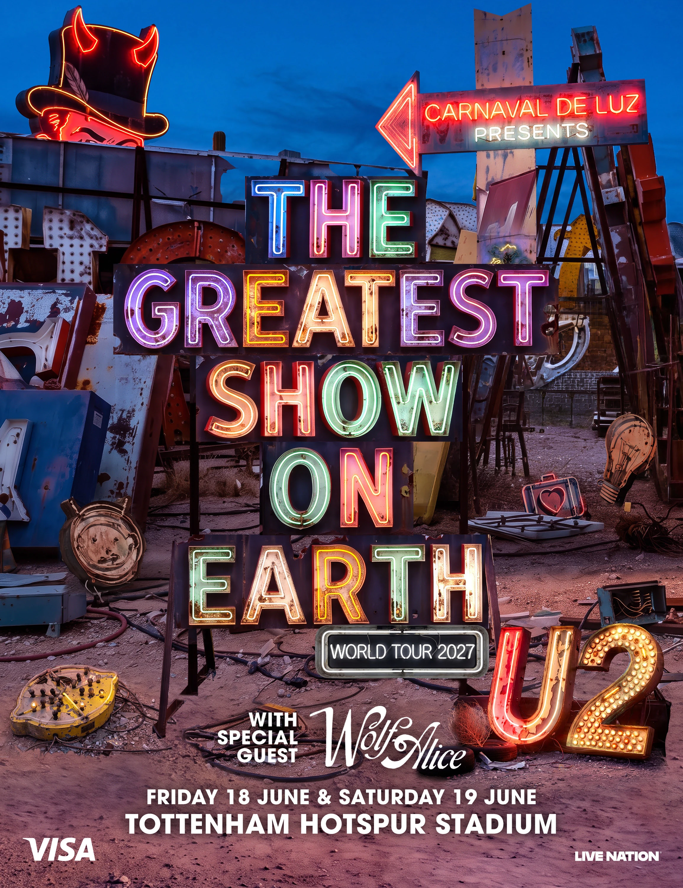 U2 The Greatest Show on Earth Tour 2027