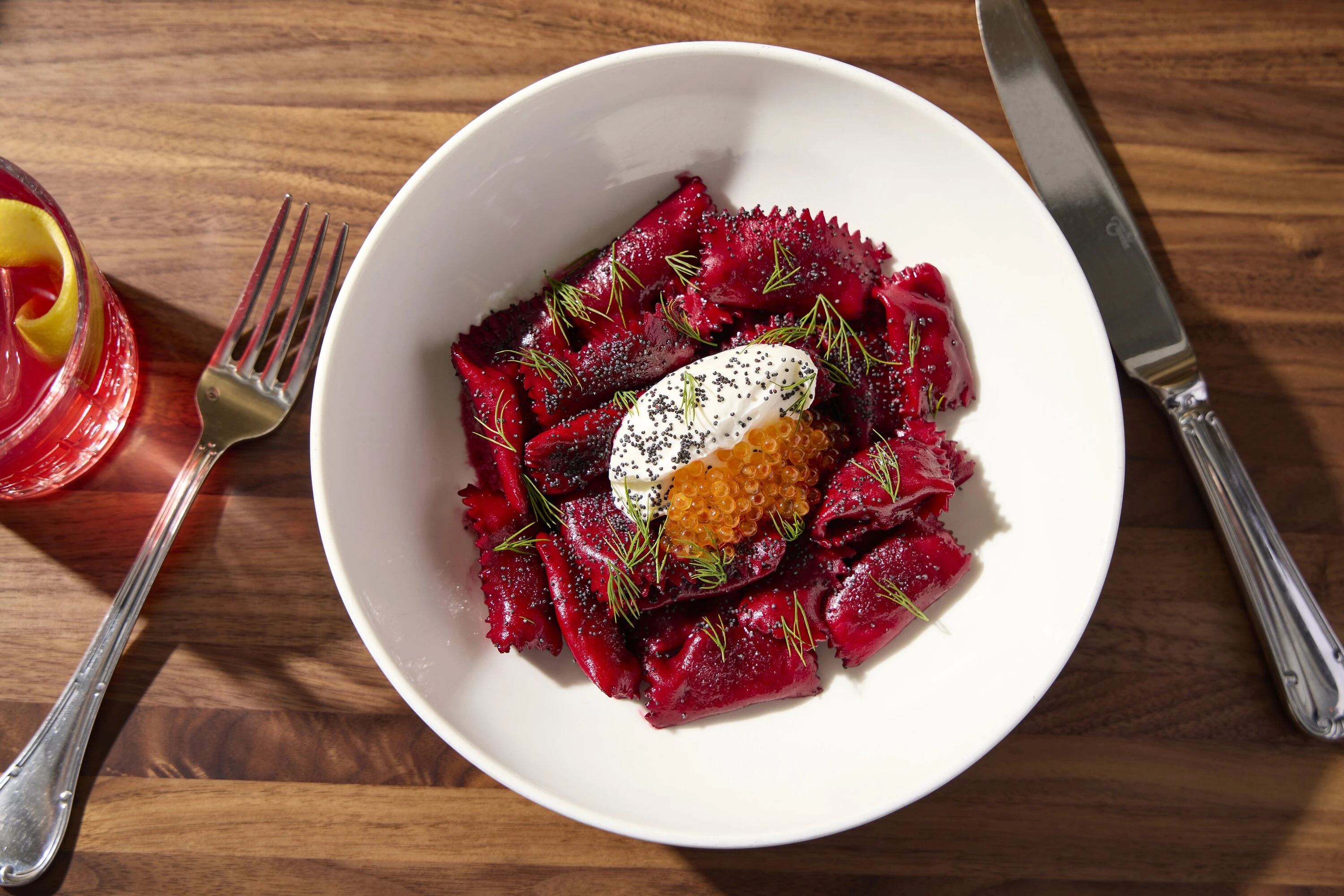 A plate of agnolotti.