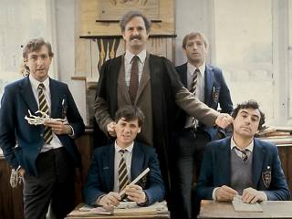 Eric Idle (left) in 'Monty Python's Meaning of Life'