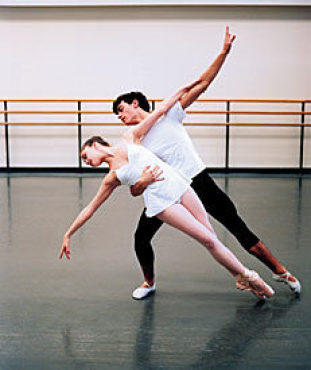 SCENIC VIEW Tisserand and Morgan rehearse.