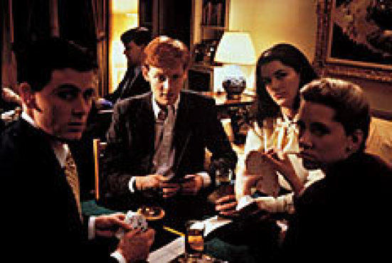 BRIDGE OVER TROUBLED WATER Eigeman, left, hits the card table with his Sally Fowler Rat Pack cronies in Metropolitan.