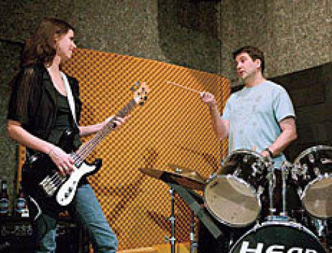 IN A JAM Rockers Gruss, left, and Forman play loud.