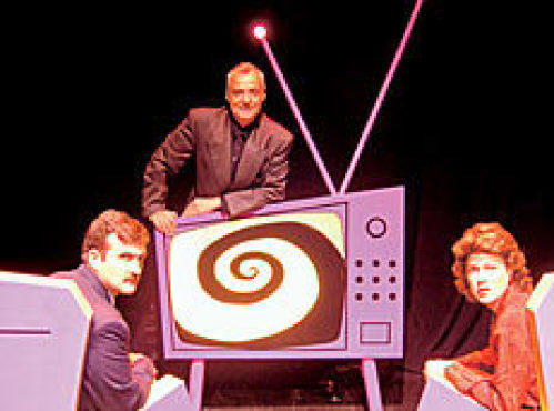 BAD RECEPTION Calvitto, center, interrupts this program.