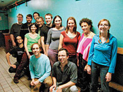 GATHER ROUND Anthony Braxton, fourth from left (back row), lets his band have its say.