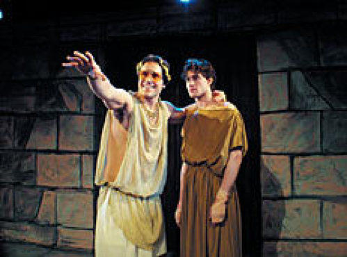 GODS MUST BE CRAZY Bradley, right, gets direction from Bryce Gill’s Apollo.