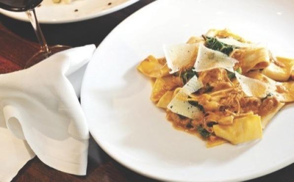 Travertine’s pappardelle with a rabbit rag