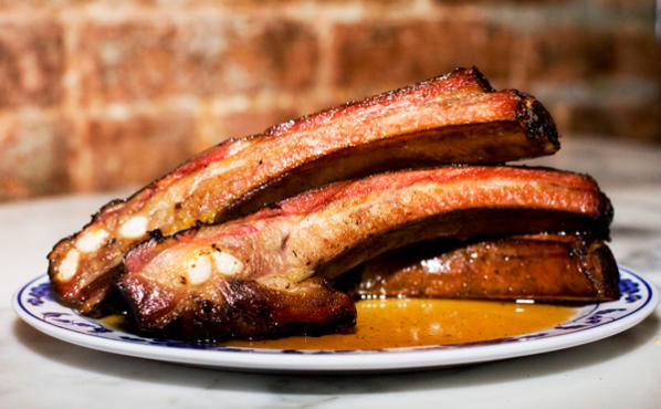 Pork ribs with fish-palm syrup at Fatty 'Cue, winner of Best New Brooklyn Restaurant