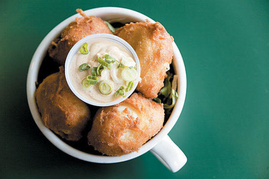 Fried deviled eggs
