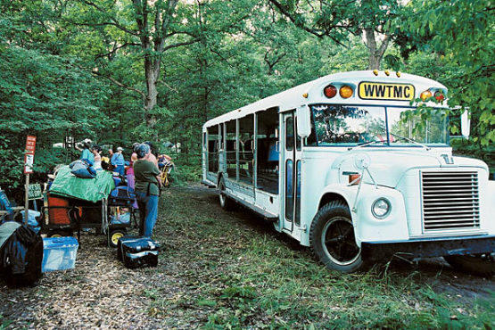 QUITE A RIDE Some folks just can’t hold out for the arrival of the Michigan Womyn’s Music Festival.
