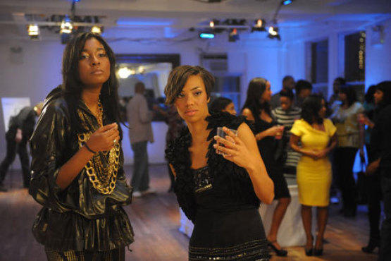 Reality-show stars Bridget and Briana strike a pose in Harlem Heights