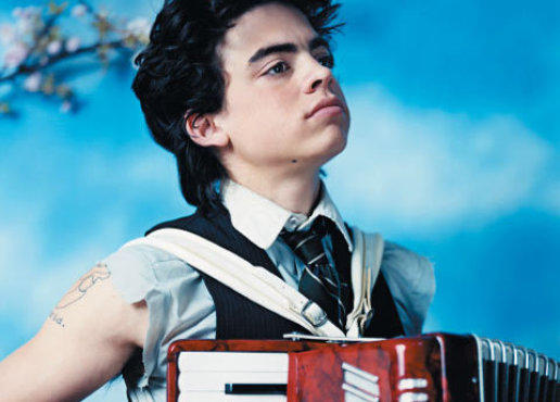 THE WORLD ACCORDION TO GEO Novice Theory, a.k.a. Geo Wyeth, performs at the fund-raising Get Down.