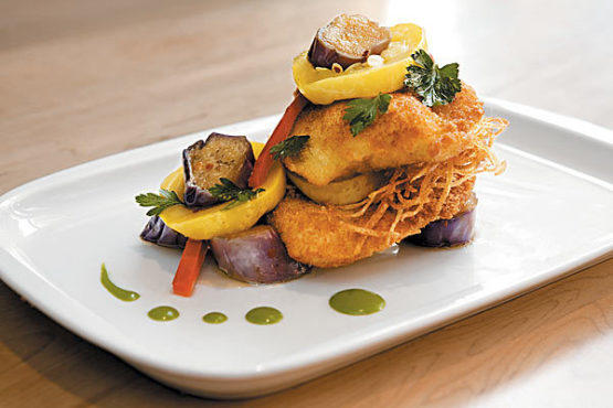 Monkfish schnitzel from Klee Brasserie