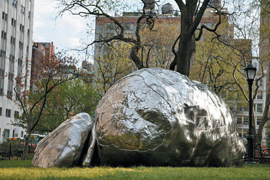 Roxy Paine’s stainless-steel boulders
