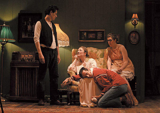 SOUTHERN DISCOMFORT Landsman, second from right, clings to his family.