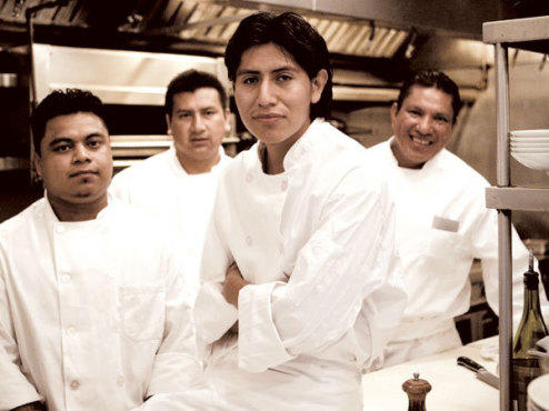 (from left) Antonio Meneses, Jose Uruchima, Manuel DeRegino, Felipe Carrillo