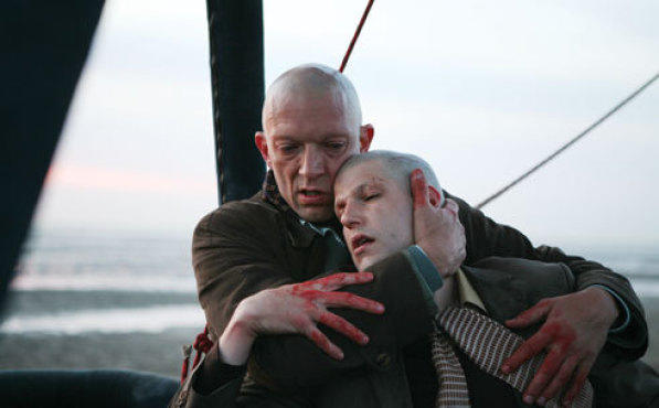LOSE SHAVE Vincent Cassel, left, offers apocalyptic comfort in Our Day Will Come.