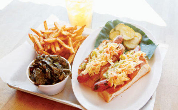 Hot dogs at The Smoke Joint
