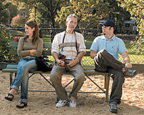 Chance encounter Lee Walton, right, strikes up conversation with random strangers.