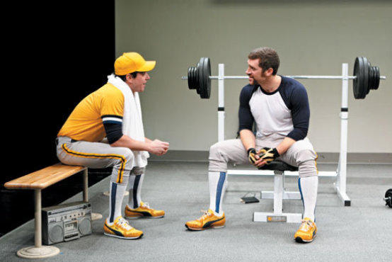 WEIGHTY SUBJECT Mosley, left, interrupts Davidson's training session.