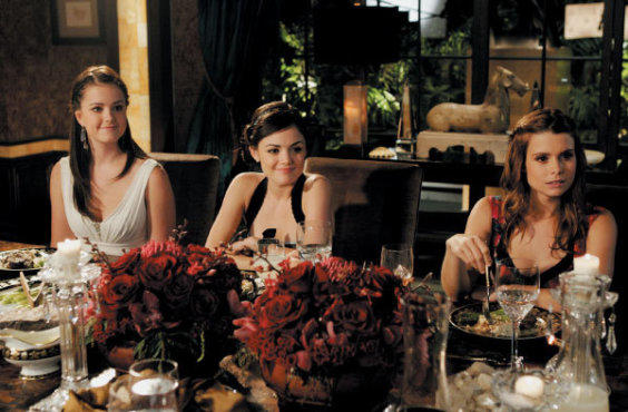 LADIES FIRST Ashley Newbrough, from left, Lucy Kate Hale and JoAnna Garcia dig in on Privileged.