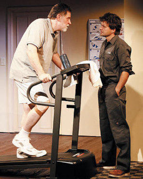 STARE MASTER Masur, left, has face time with Foster.