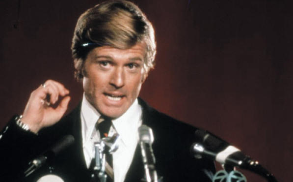THE STUMP-DANCE KID Redford makes campaign promises in The Candidate.
