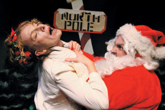 YULE BE SORRY Coelius, right, forgets the Christmas spirit.