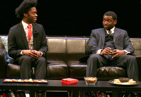 RACY MATERIAL Jennings, left, and Streater bust taboos.