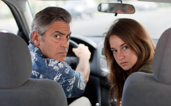 George Clooney and Shailene Woodley in The Descendants
