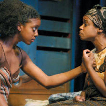 CONGO LINES Rashad, left, and Bernstine share horror stories.