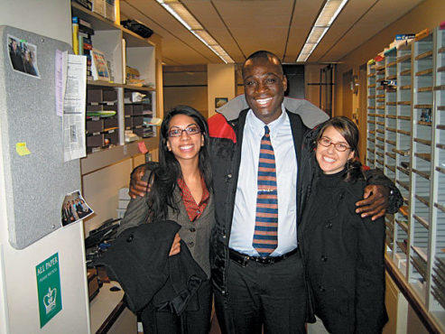 SAFE HAVEN Simrin Parmar, left, and Jennifer Stark helped Ven Messam win asylum.