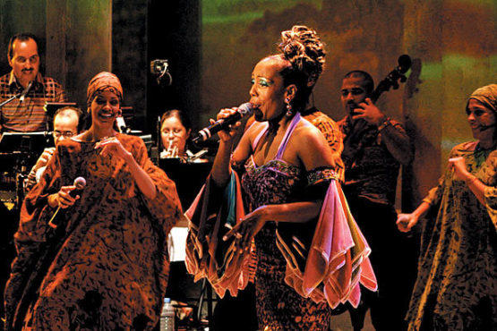 LATIN LESSON Laugart sings loud over a Cuban rhythm.