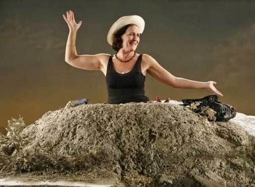 CAN YOU DIG IT? Fiona Shaw makes the best of a difficult spot.