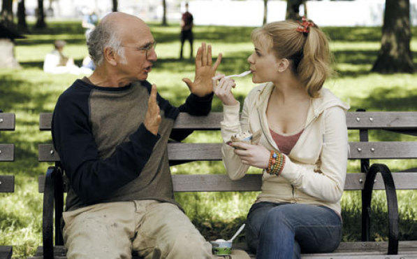 BENCH PRESS Larry David forces his perspective on Evan Rachel Wood in Whatever Works.