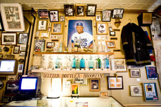 The Brooklyn Dodgers' Jackie Robinson display at the City Reliquary
