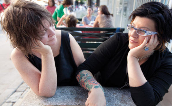 <p>TAKE A LOOK AT EACH OTHER AND THEN MAKE A CHANGE Mariann Sullivan, left, and Jasmin Singer are the radical chicks of Our Hen House.</p>