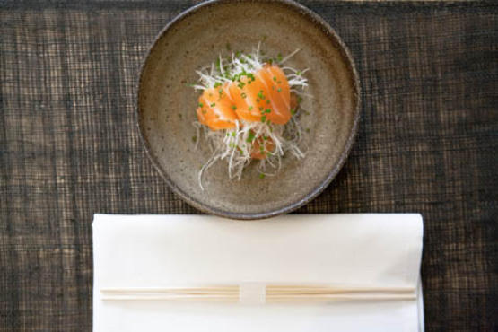Salmon sashimi salad at Neta