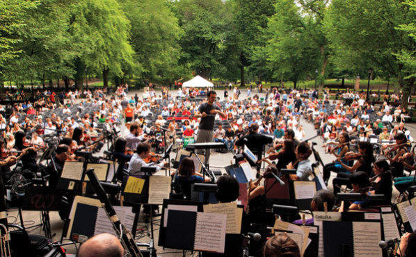 The Knights play in the Naumburg Bandshell