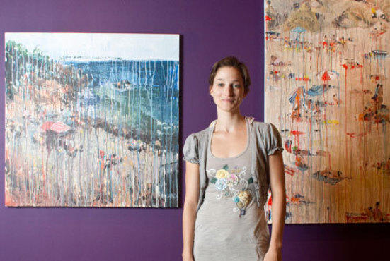 ARTY PANTS Bouder shows off Chrissy Angliker's paintings at the William Bennett Gallery.