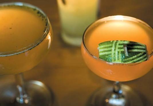 The OId Cuban (left) and Pegu Club cocktails