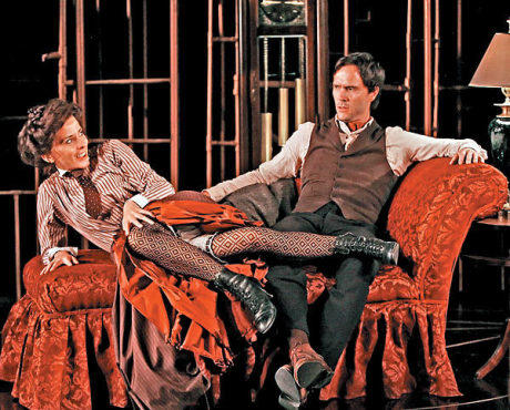 LEG UP Serralles, left, and Palmer lounge about.